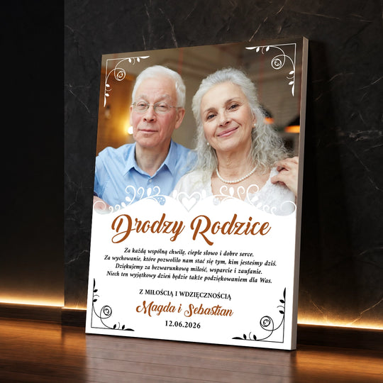 Wyjątkowy prezent dla rodziców na ślub – zdjęcie na płótnie Od dzieci z miłością