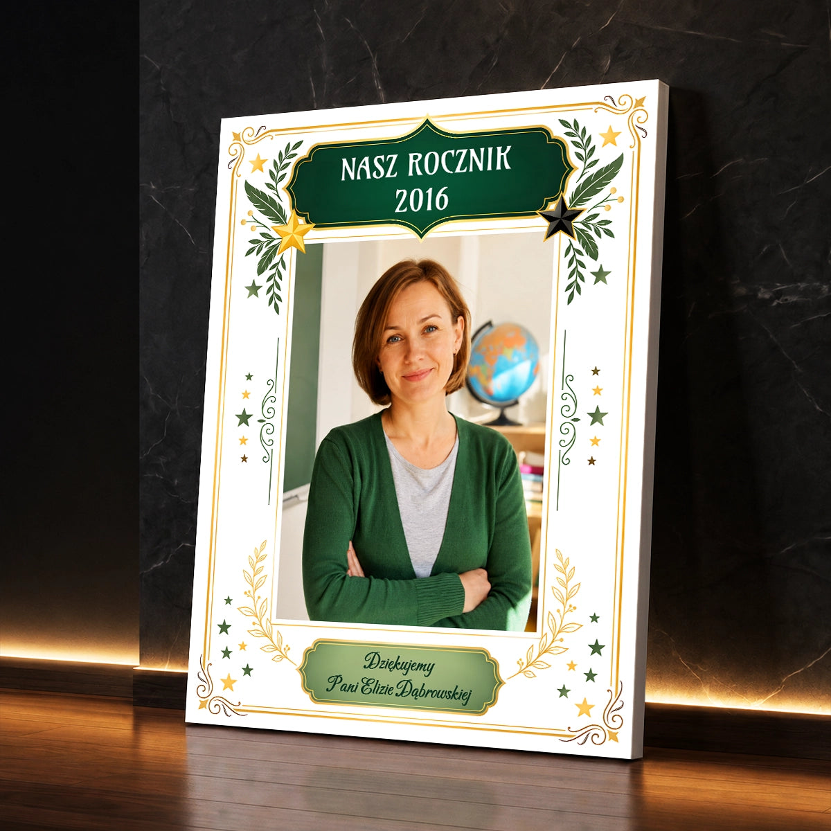 Personalizowany prezent dla nauczycielki na koniec roku - zdjęcie na płótnie z podziękowaniem od uczniów