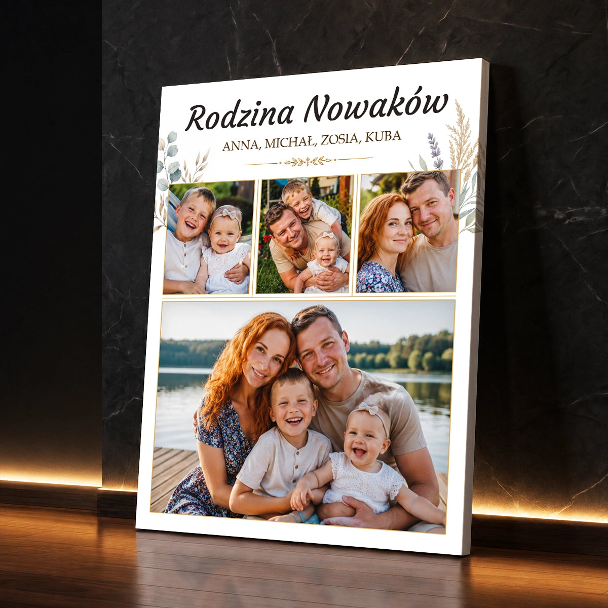 Personalizowany fotokolaż na płótnie – portret rodzinny z ulubionymi zdjęciami dla najbliższych