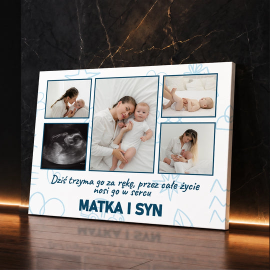 Wyjątkowy prezent dla mamy na Dzień Matki – kolaż na płótnie Mama i jej syn